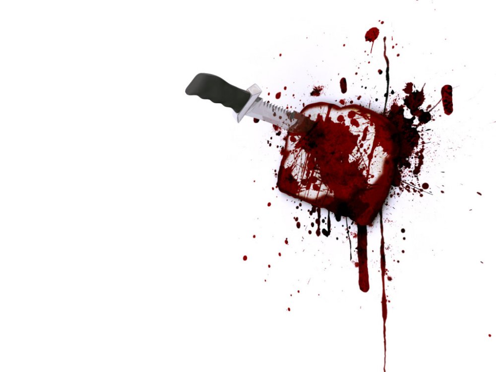 Drawn wallpapers Knife and blood 008115